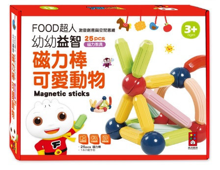 風車｜FOOD超人幼幼益智磁力棒-可愛動物 風車,磁力棒,益智遊戲