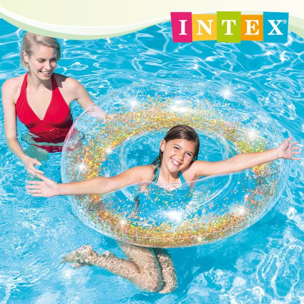 【INTEX】閃閃發光華麗泳圈(直徑119cm)-適9歲+ 15130182/6(56274NP)-2款可選 