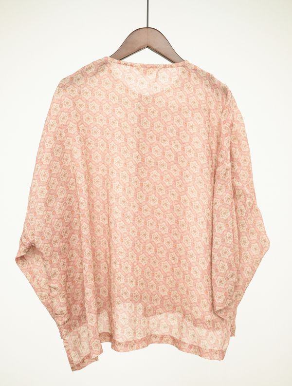 燕燕～亞麻 印花文藝偏襟盤扣上衣 襯衫  長袖棉麻衫   ab2305701 