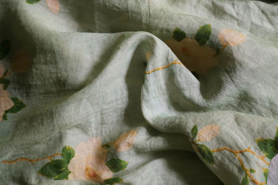 燕燕~苧麻  印花長旗袍 洋裝 連身裙 ab2222201 