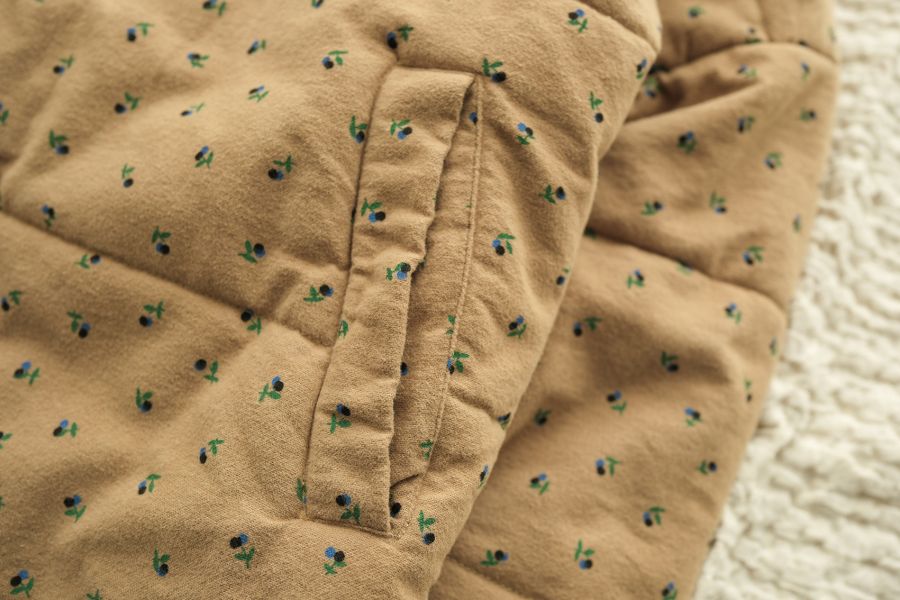 燕燕~棉麻商品~磨毛碎花壓條連帽加厚棉襖新中式盤扣對襟棉衣外套 ab2246101 