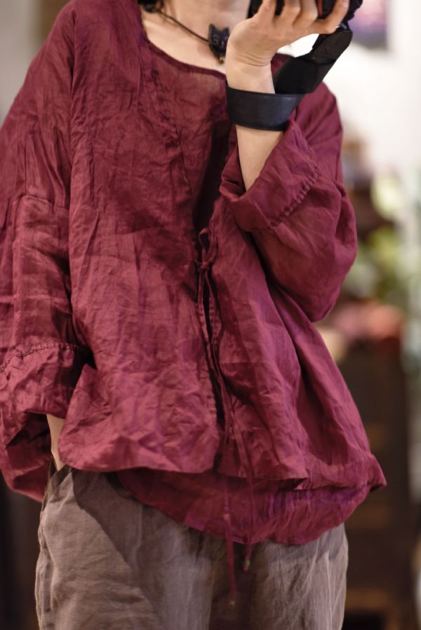 燕燕~棉麻商品~春夏 輕薄苧麻  簡約休閒防曬服純色外搭短衫上衣 （吊帶內搭＋外套） 