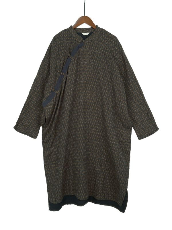 燕燕棉麻～復古印花雙層長袍 上衣 可當洋裝 連身裙。 ab2325801 