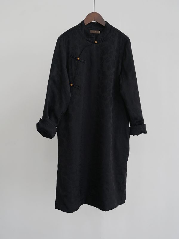 燕燕~人絲提花加棉 復古保暖長袍旗袍 洋裝 連身裙    ab2430201 