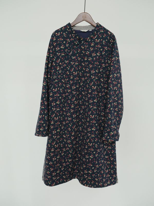 燕燕棉麻～秋冬款 復古新中式加厚印花中長旗袍 洋裝 連身裙  ab2322301 