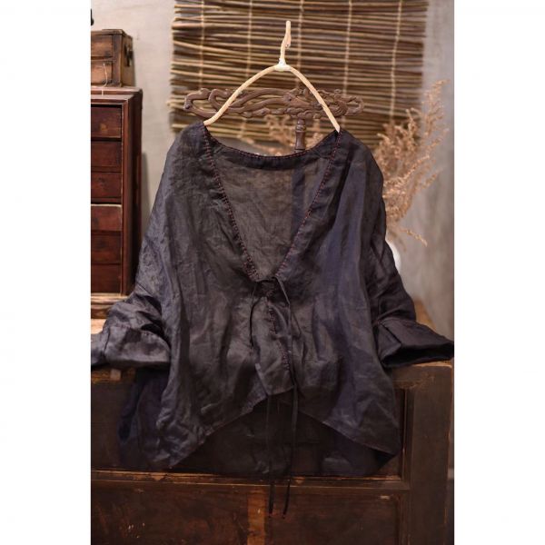 燕燕~棉麻商品~春夏 輕薄苧麻  簡約休閒防曬服純色外搭短衫上衣 （吊帶內搭＋外套） 