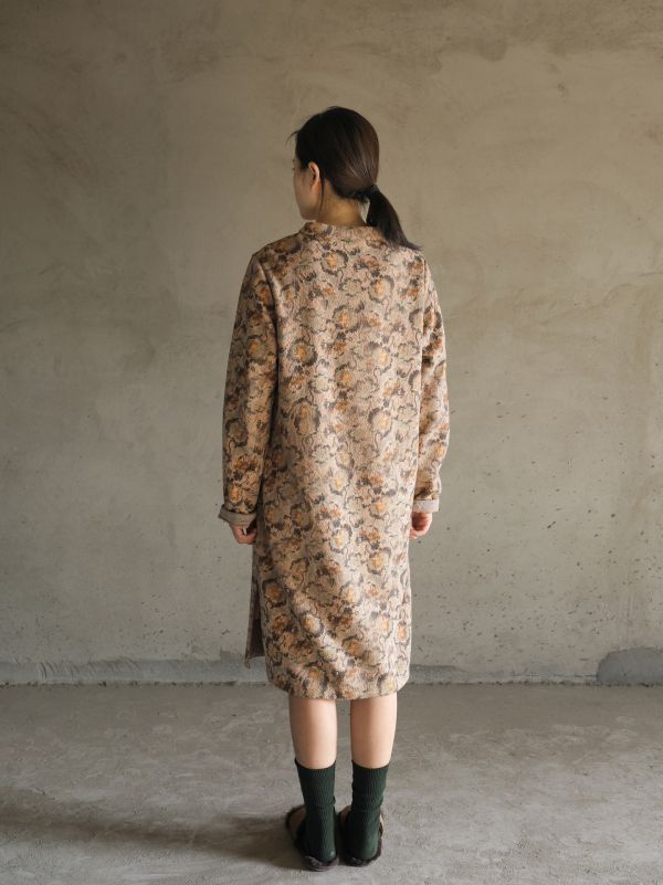 燕燕棉麻～秋冬款 復古新中式加厚印花中長旗袍 洋裝 連身裙  ab2322301 