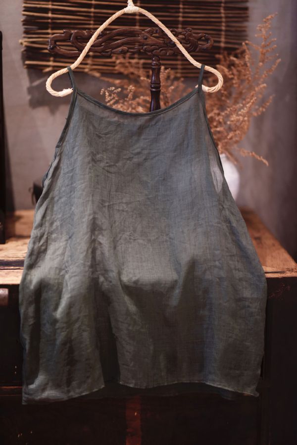 燕燕~棉麻商品~春夏 輕薄苧麻  簡約休閒防曬服純色外搭短衫上衣 （吊帶內搭＋外套） 