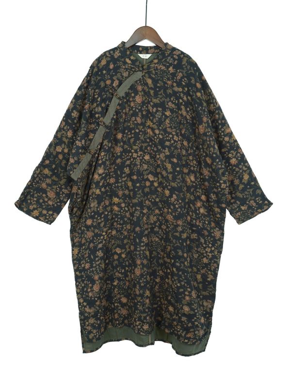 燕燕棉麻～復古印花雙層長袍 上衣 可當洋裝 連身裙。 ab2325801 