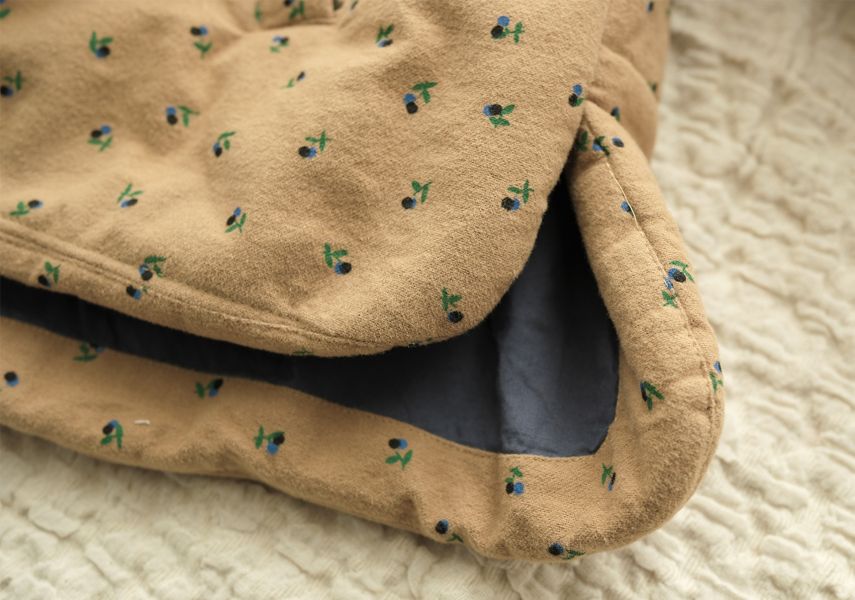 燕燕~棉麻商品~磨毛碎花壓條連帽加厚棉襖新中式盤扣對襟棉衣外套 ab2246101 