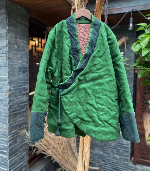 燕燕~棉麻商品~純亞麻  復古文藝斜襟簡約棉衣外套. ab179801 