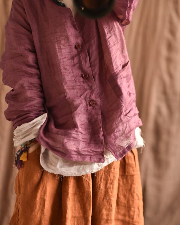 燕燕~棉麻商品~春夏款。輕薄苧麻 休閒文藝防嗮雙面雙色西裝外套 