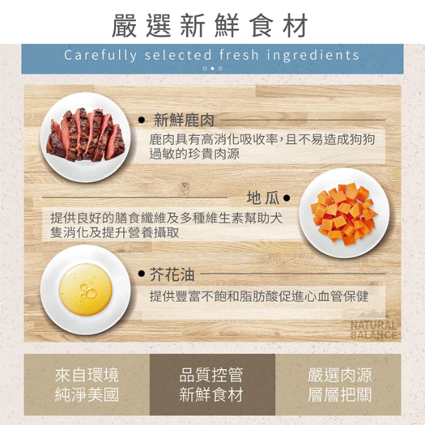 【自然平衡 Natural Balance】低敏無穀犬糧  原顆粒 22磅  地瓜鹿肉 ｜低敏無穀犬糧 大型犬成犬飼料【原顆粒】 自然平衡 NB
NB 狗飼料 22磅
地瓜鹿肉 狗飼料
大型犬 成犬飼料
低敏無穀 犬糧
Natural Balance 鹿肉狗糧
犬用原顆粒飼料
犬用低敏飼料
腸胃敏感狗飼料
無穀大型犬飼料