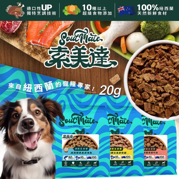 【索美達 Soulmate 】犬凍乾生食餐 20g｜雞肉/草飼牛肉/深海魚｜低溫烘焙｜天然高蛋白 狗糧 零食 主食罐替代 索美達

Soulmate

犬凍乾生食餐

狗狗凍乾零食

狗糧推薦

狗狗主食替代

凍乾雞肉狗糧

草飼牛肉狗糧

深海魚狗糧

高蛋白狗糧

天然無穀狗糧

狗狗健康零食

紐西蘭狗糧