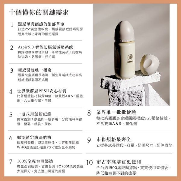 小獅王辛巴 Simba 蘊蜜鉑金 PPSU 寬口奶瓶  多款規格 防脹氣奶瓶 Simba,小獅王辛巴,奶瓶,PPSU奶瓶,寬口奶瓶,防脹氣奶瓶,新生兒奶瓶,蜜金奶瓶,寶寶奶瓶,嬰兒用品