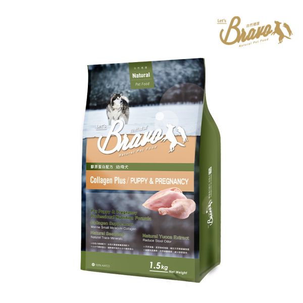 Bravo 自然禮讚 犬飼料 1.5KG 膠原蛋白配方 幼母犬/成犬 雞肉/羊肉/牛肉 ｜Puppy & Pregnancy Bravo 自然禮讚 狗飼料

膠原蛋白配方 犬糧

幼犬狗飼料 推薦

懷孕母犬飼料

狗飼料 雞肉 羊肉 牛肉

1.5kg 狗飼料 小包裝

幼犬營養 狗糧

狗狗皮膚毛髮保健飼料

關節保健 狗飼料

Puppy & Pregnancy Dog Food