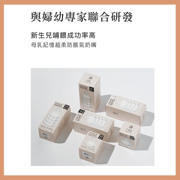 小獅王辛巴 Simba 母乳記憶超柔防脹寬口奶嘴 十字 圓孔 四入組 一入組 