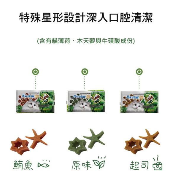 【A star】 貓星星薄荷潔牙骨 15g｜貓咪潔牙零食 鮪魚味/起司味/原味 除口臭護牙 幫助清新口氣 貓潔牙骨、貓咪潔牙零食、貓咪口臭改善、貓咪潔牙棒、貓咪潔牙保健、薄荷潔牙骨、貓咪鮪魚潔牙零食、起司潔牙棒貓、貓咪除口臭零食、貓咪護牙點心