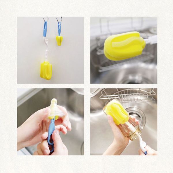 媽咪小站 Mammyshop 旋轉海綿奶瓶刷 附奶嘴刷 