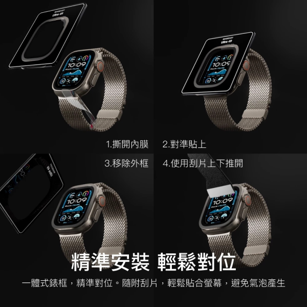 MAGEASY 藍寶石 AR 滿版 手錶貼 保護貼 Apple Watch 49 mm Ultra 1 & 2 