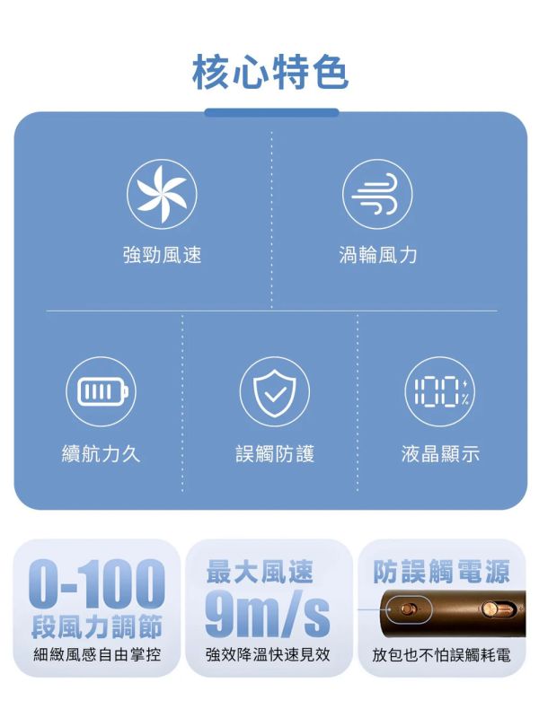 HODA 100段 風力 mini 渦輪 迷你風扇 隨身風扇 風扇 手持風扇 