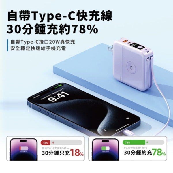 Oweida Type c AI 充電器 行動電源 10000 mAh iPhone 15 16 s25 