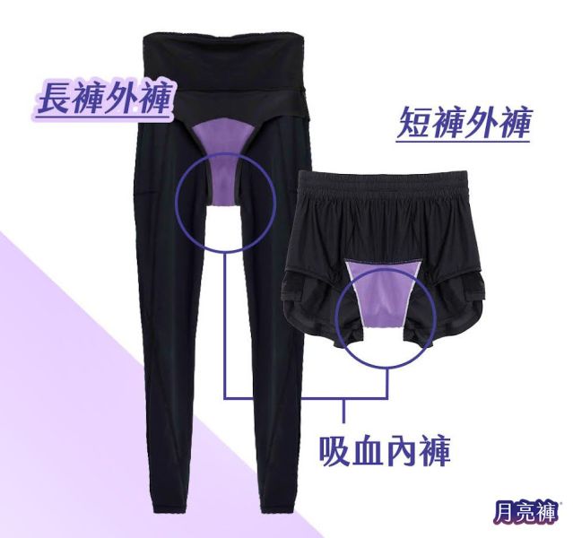 休閒｜中腰吸血短褲 ( 3片衛生棉) 月動褲,運動短褲女,運動短褲,運動長褲,躍動褲,月動庫,運動長褲,瑜珈褲,月動褲