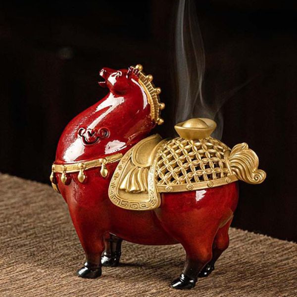 原木香 馬上有錢盤香爐 3色 富貴紅 翡翠綠 啞光綠 無黏香爐 祥雲香爐 招財 聚財氣 財位擺設 風水擺設 招好運 招業績 吸金擺設 