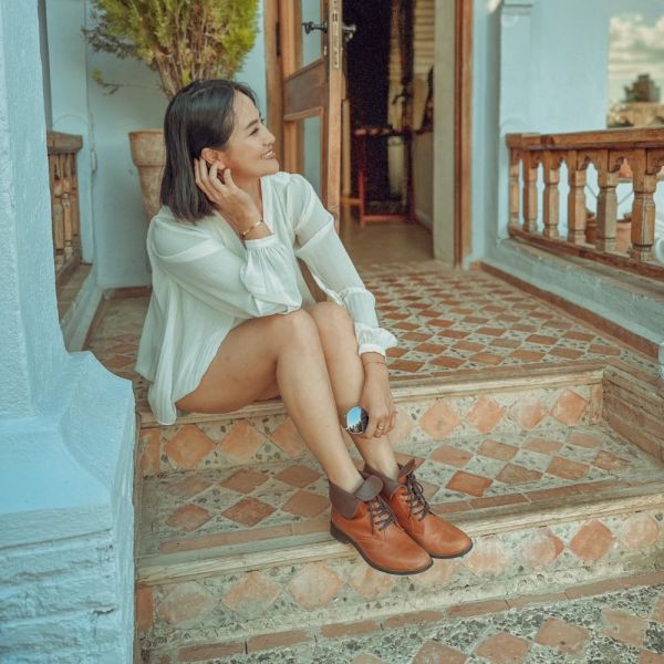 【接單手工製】寬腳版友善!全真皮2WAY反摺綁帶短靴 