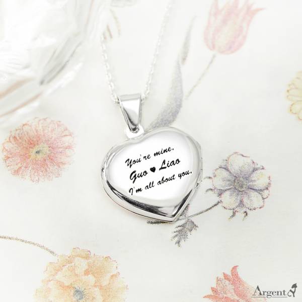 範例參考「愛心鏡面(胖胖款.中.平)」(商品含單面刻字)配1.5mm銀鍊 純銀項鍊|客製化項鍊(可加購代印放照片)潘朵拉放照片系列 相片框項鍊