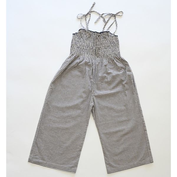PETITMIG P2 Salopette 格紋連身寬褲 