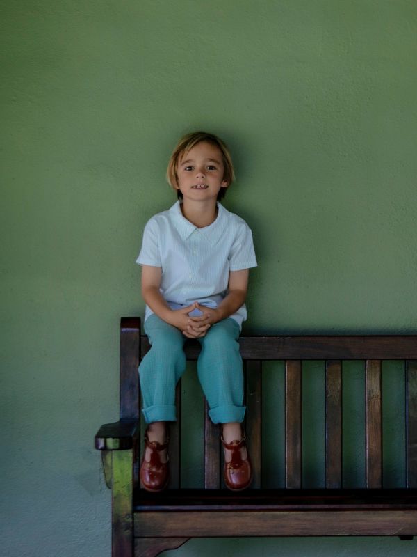 Petite Lucette Manu 短袖襯衫 - Storm Stripes (4Y) 